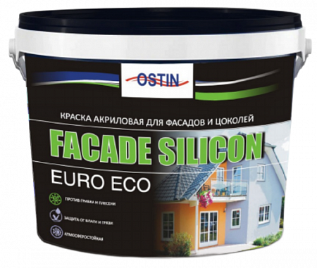 Краска акриловая для фасадов и цоколей (FACADE SILICON EURO ECO) 5 л